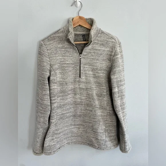 Kuhl Women’s Alaska 1/4 Zip Pullover Fleece Sherpa Lined Gray Size L - Picture 2 of 7